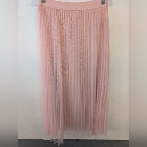 Pink Skirt Ballerina Whimsy In Champagne Pink Pleated Netting Sz L